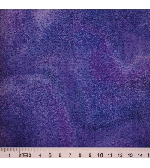 Tissu coton effet marbré bleu mauve