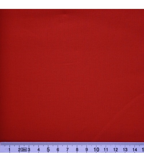 Tissu coton uni rouge cayenne