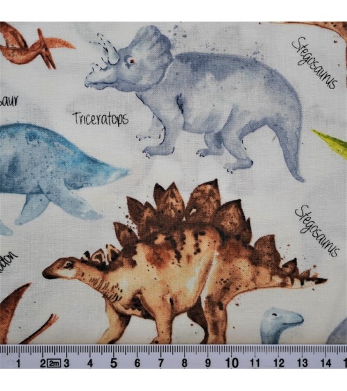 Tissu coton avec dinosaures