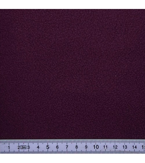 Tissu grande largeur en polaire coloris uni violet prune
