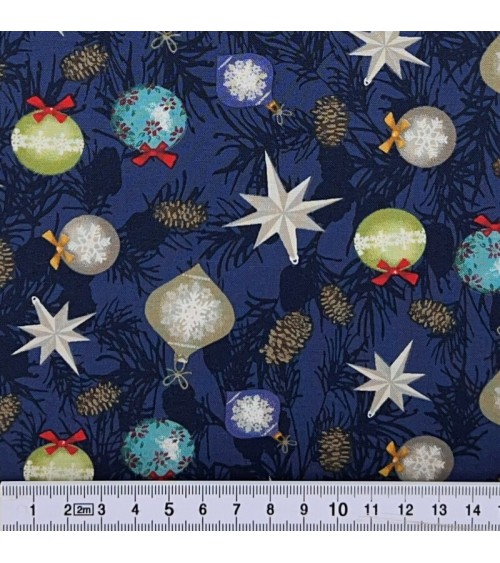 Tissu coton avec décorations de Noël