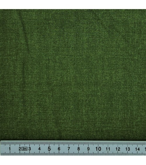 Tissu coton faux-uni effet lin coloris vert