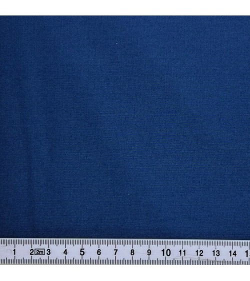 Tissu coton uni bleu océan