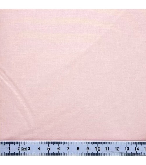 Tissu coton uni pastel rose