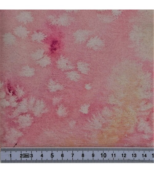 Tissu coton style aquarelle rose
