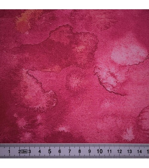 Tissu coton style aquarelle rose magenta