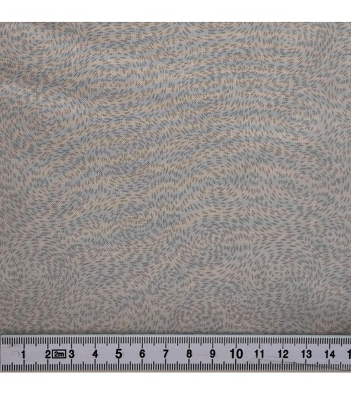 Tissu coton avec petits traits gris en tourbillon