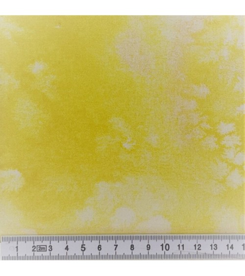 Tissu coton style aquarelle différents jaunes canari