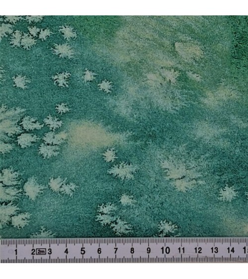 Tissu coton style aquarelle différents verts jade