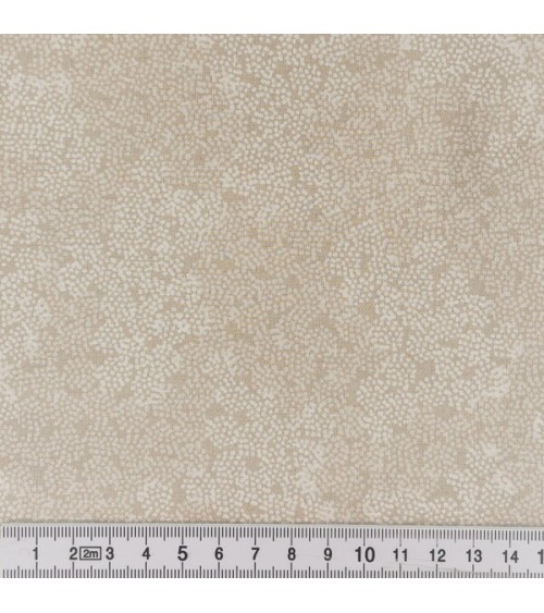 Tissu coton avec pointillés beiges