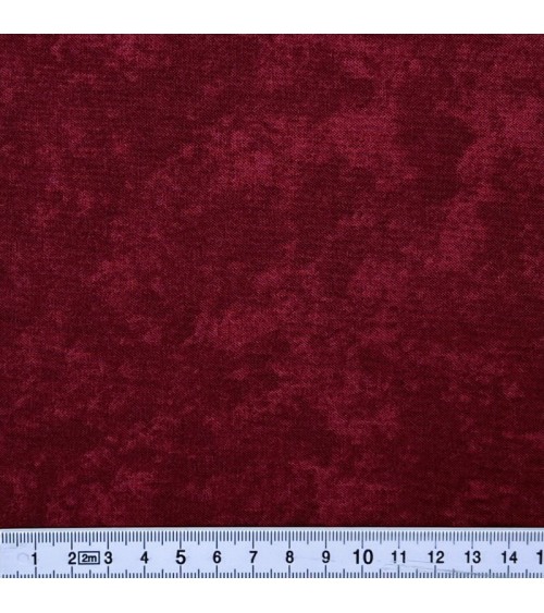 Tissu coton faux uni rouge cramoisi