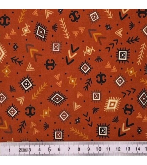 Tissu coton avec mix de motifs tribaux