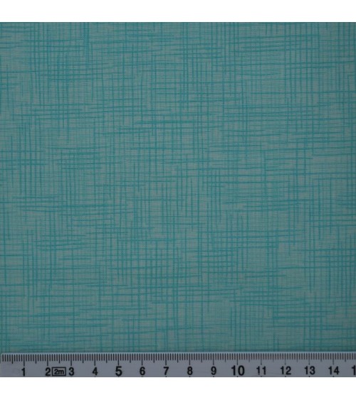 Tissu coton quadrillé coloris turquoise