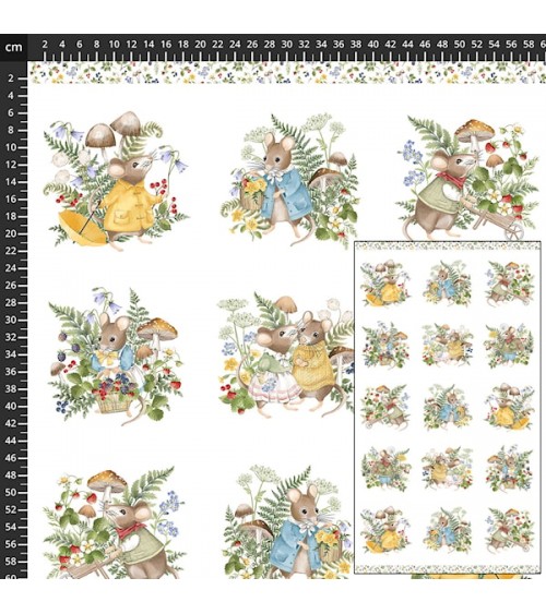 Tissu coton avec dessins souris